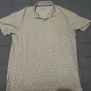 Under Armour White Polo with blue pattern
